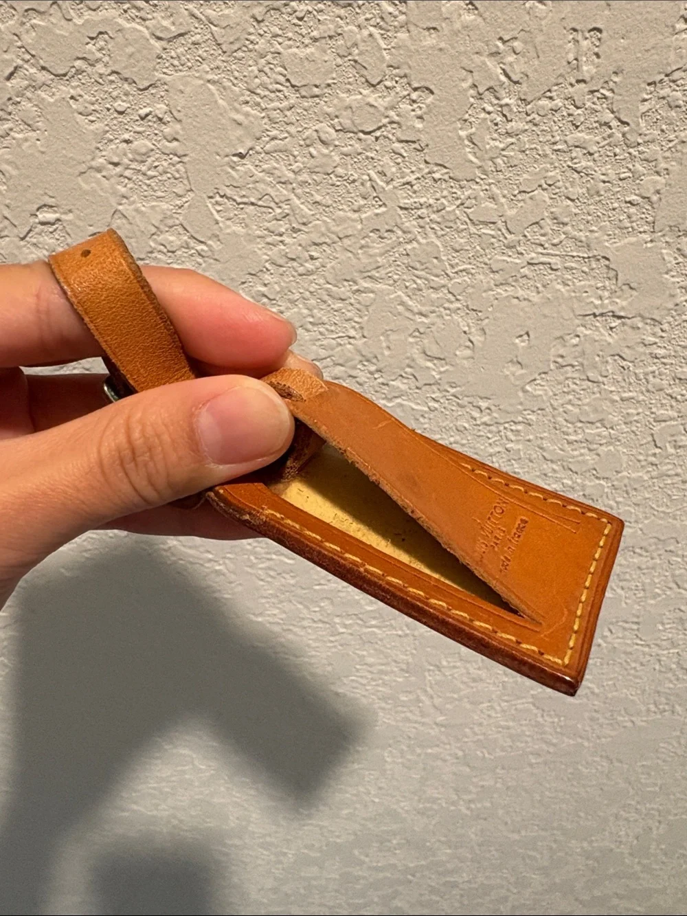 Louis Vuitton Brown Leather Luggage Tag Mini
